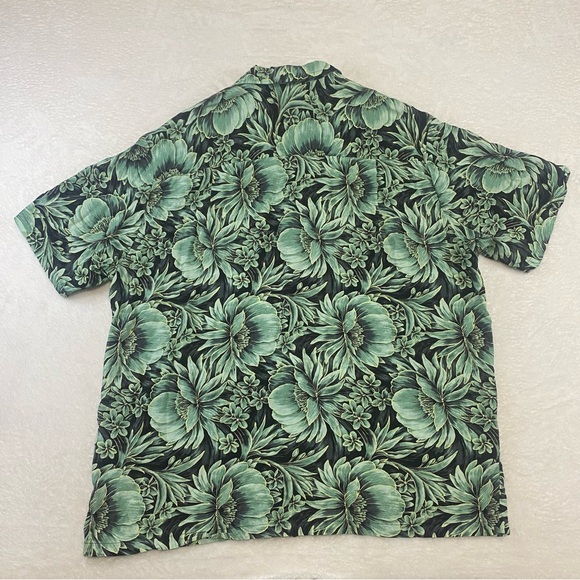 Kalaheo Hawaiian Aloha Shirt XL Made in Hawaii Green Rayon Tropical Floral Beach - Picture 6 of 9